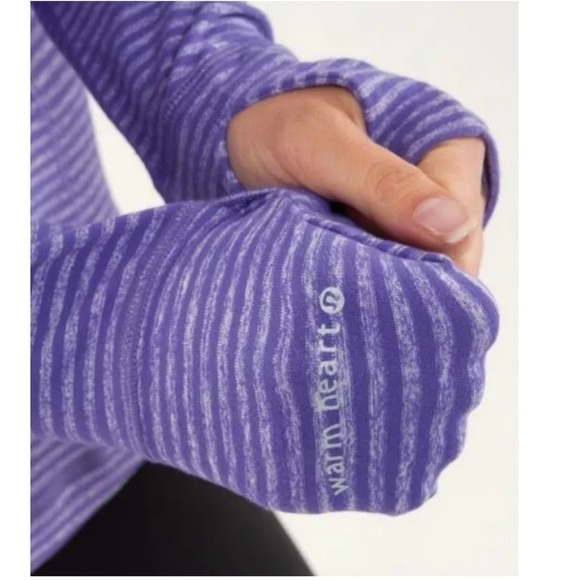 Lululemon half Zip Pullover Top 6 Heathered Persian Purple Stripe - Picture 8 of 10